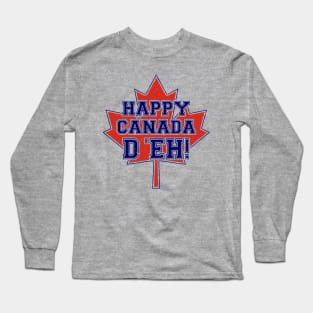 Happy Canada D'eh! (Navy) Long Sleeve T-Shirt